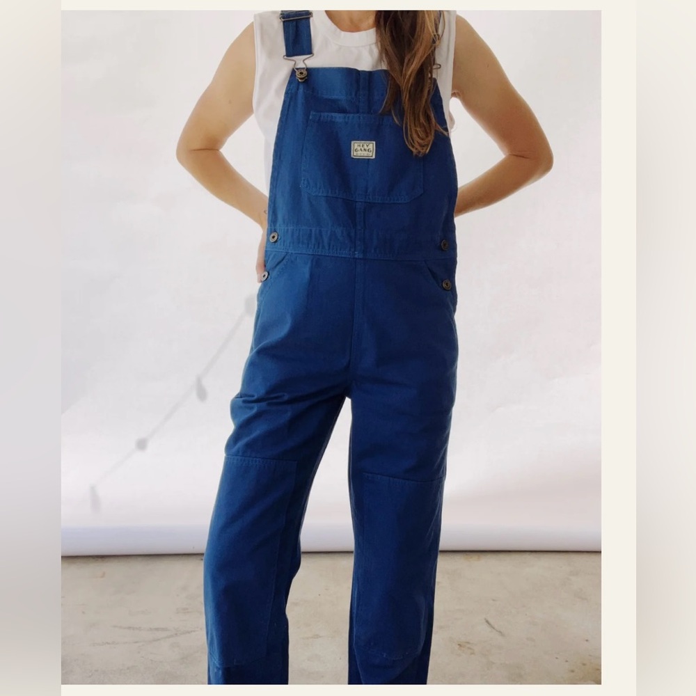 Hey Gang Kneepatch Overalls in French Blue